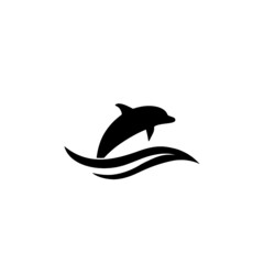 Jumping dolphin icon isolated on white background 
