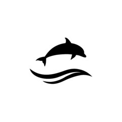 Fototapeta premium Jumping dolphin icon isolated on white background 