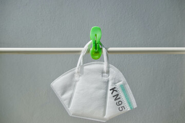 FFP2, N95, KN95 protective mask is dried and aired