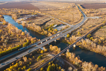 Car over bridge