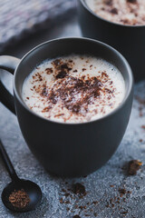 A cup of hot cappuccino 