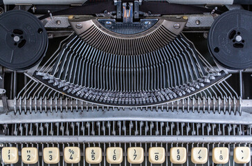 schreibmaschine, altertümlich, retro, tastatur, papier, schriftsteller, büro, gegenstand,...