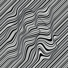 Abstract flow lines background . Fluid wavy shape .Striped linear seamless pattern . Music sound wave . Vector illustration