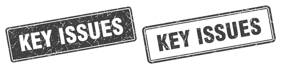 key issues stamp set. key issues square grunge sign