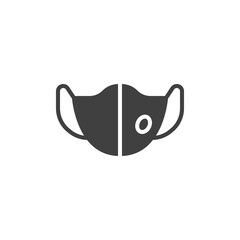 Medical mask vector icon. filled flat sign for mobile concept and web design. Medical face mask glyph icon. Symbol, logo illustration. Vector graphics