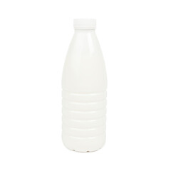 White liter milk plastic bottle isolated on white background.