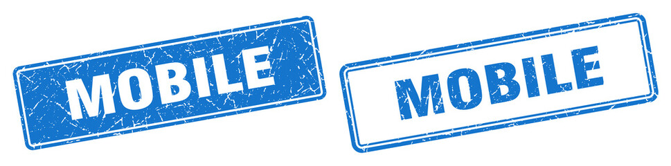 mobile stamp set. mobile square grunge sign