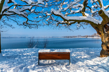  Radolfzell am Bodensee traumhafte Winterstimmung mit blauen Himmel
