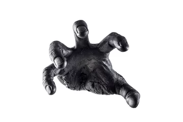Fotobehang Creepy zombie hand isolated on white background with clipping path © Jakub Krechowicz