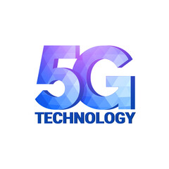 5G technology modern triangular logo.