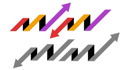 Arrow line down, up set. Pattern black and white art background . vector concept illustration.