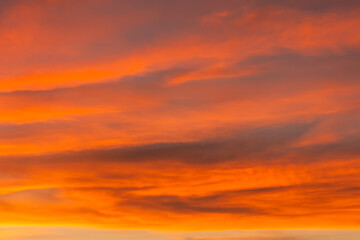Clear Orange Sunset Sky. Gradient color, Sky texture, nature background
