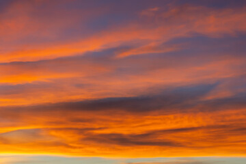 Clear Orange Sunset Sky. Gradient color, Sky texture, nature background
