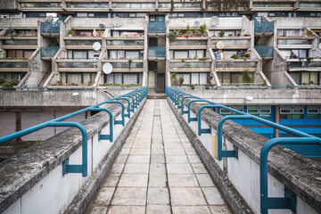 A walkway to Alexandra Road estate, a brutalist architecture in London