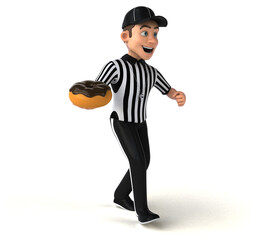 Fun 3D Illustration of an american Referee