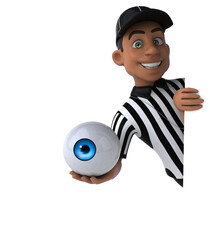 Fun 3D Illustration of an american Referee