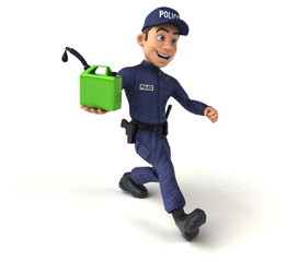 Fun 3D illustration of a cartoon Police Officer