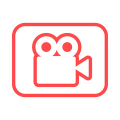 Video camera silhouette square icon