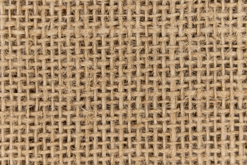 Burlap woven texture seamless. jute background close up macro