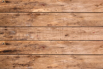 Naklejka premium Aged rustic table, overhead view