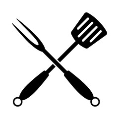 Crossed Frying Spatula And Fork Icon