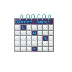 Calendar 2021 pixel art. Vector illustration. Vector pixel art.