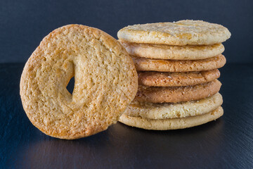Rollos de manteca. Traditional spanish homemade Christmas  sweet. The main ingredients are lard,...