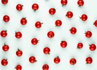 Cherru tomato, Healthy eating and vegetarianism. Color background.