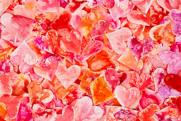 Red heart valentine day abstract background.