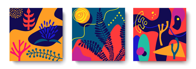 Hand drawn bright vector maps.Botanical design for banner, wedding, poster, invitation, cover, brochure.