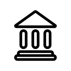 Bank building outline icon isolated on white background