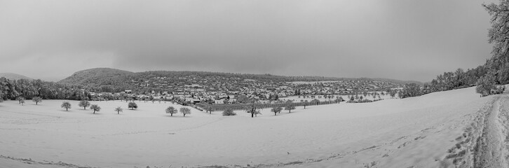 Panorama im Winter vom Dorf