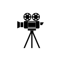 Movie camera and frame icon  isolated on white background