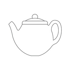 Fototapeta premium Teapot line icon vector
