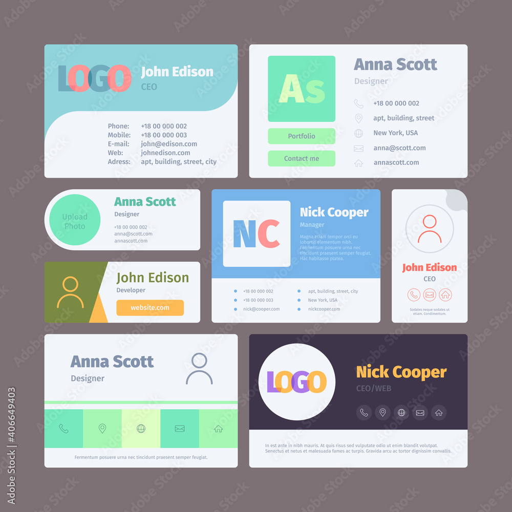 Poster Email signature. Web ui template for emailing modern professional web garish vector set. Web ui, interface corporate web banner illustration