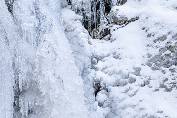 冬の古閑の滝　氷瀑　熊本県阿蘇市　Koganotaki waterfall ice cascade Kumamoto-ken Aso city