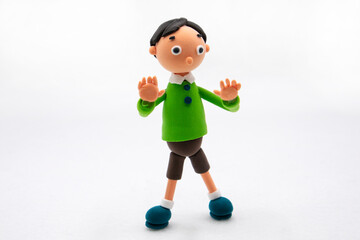 粘土の制止する男の子