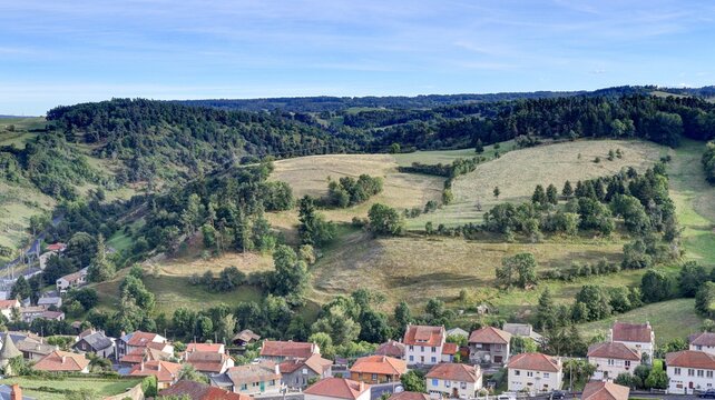 ville haute de Saint-Flour dans le Cantal, Auvergne