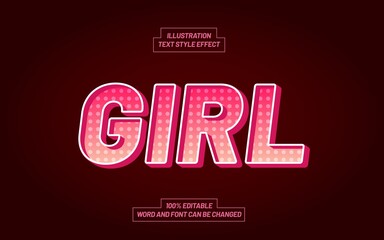 Girl Text Effect Style, Editable Design