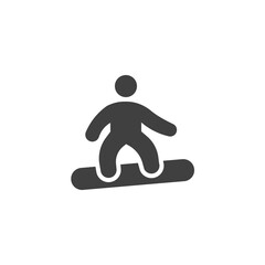 Snowboarding, winter sport vector icon. filled flat sign for mobile concept and web design. Snowboarder glyph icon. Symbol, logo illustration. Vector graphics
