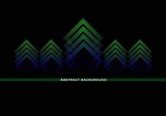Background with abstract spruces, forest logo on black background. Template for banner, cover, leaflet, landing page. Geometric pattern