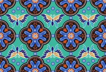 Indonesian batik motifs with very distinctive plant patterns
