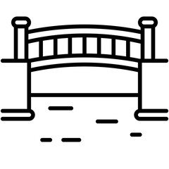 River Bridge icon, Winter city related vector