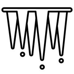 Dripping icicles icon, Winter city related vector