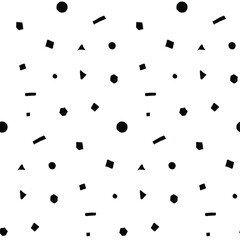 Minimal Random Simple Hand Drawn Geometric Shapes Pattern - 406652611