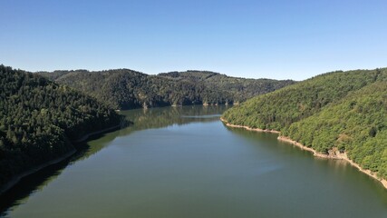 vue aérienne des gorges de la Truyère en Aveyron