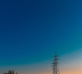 Beautiful golden hour evening in a freezing cold winter time