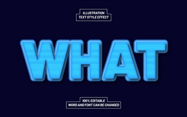 Blue What Text Style Effect