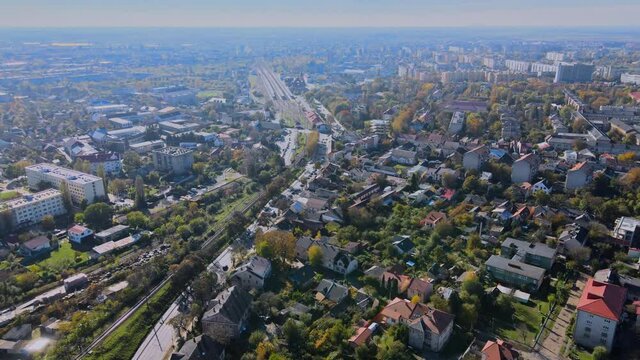 Panorama view from city Uzhgorod, located in Transcarpathia sunny day