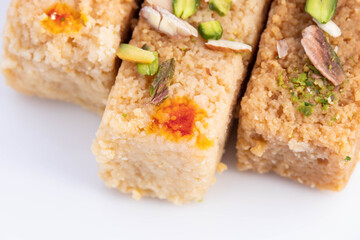 Indian Mithai Hot Milkcake Kalakand Burfi Or Alwar Ka Mawa Barfi Made Of Khoya Curdled Doodh Malai...